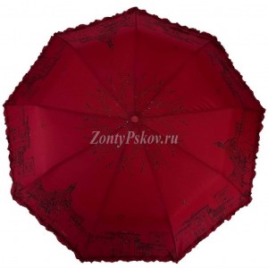 Бордовый женский зонт Amico, полуавтомат, арт.709-5